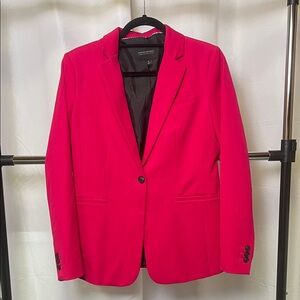 Banana Republic women’s long and lean blazer Bright Pink Single-Button size 6